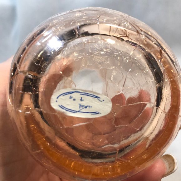 Vintage Pink Crackle Glass Bud Vase - Picture 5 of 8